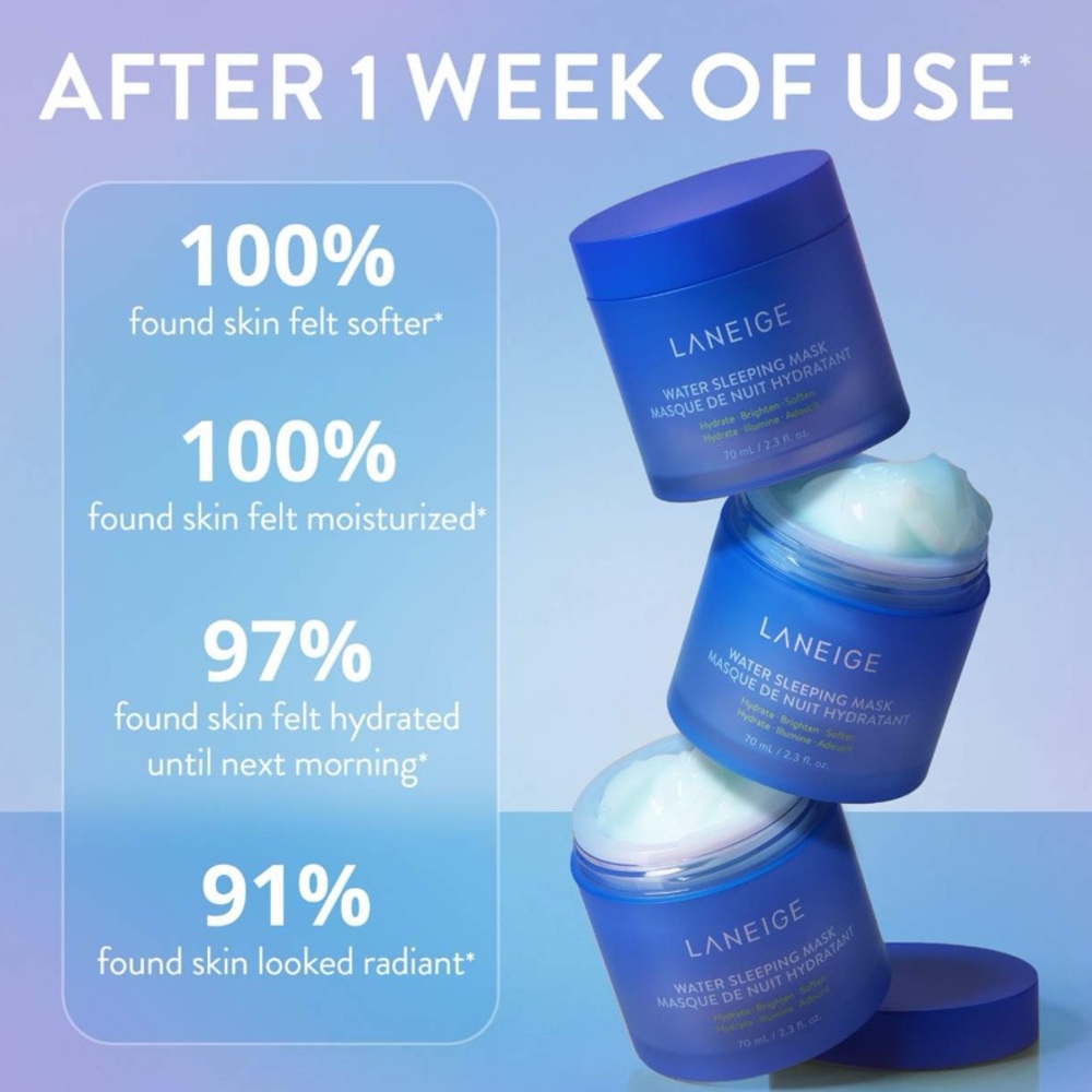 $11❤️‍🔥 LAST 1! LANEIGE Water Sleeping Mask Moisturizer Mini 🛌 NEW - Picture 3 of 6